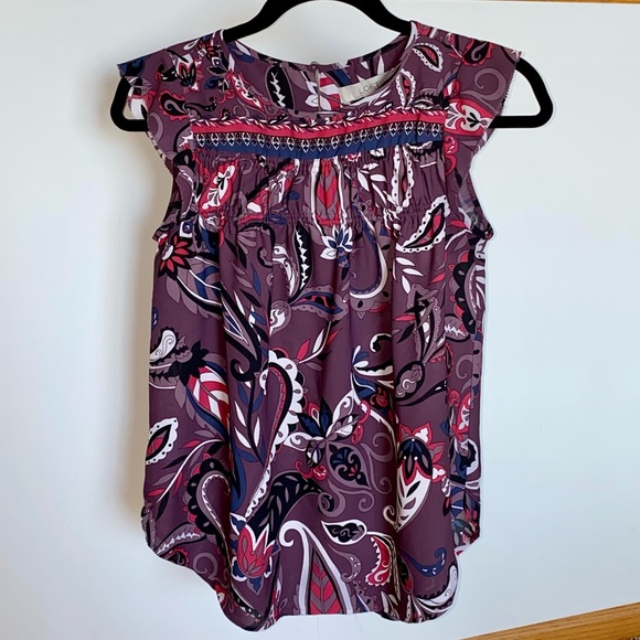 LOFT Tops - *Loft size XS purple paisley top